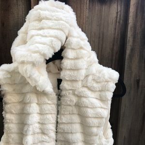 White Faux Fur Vest
